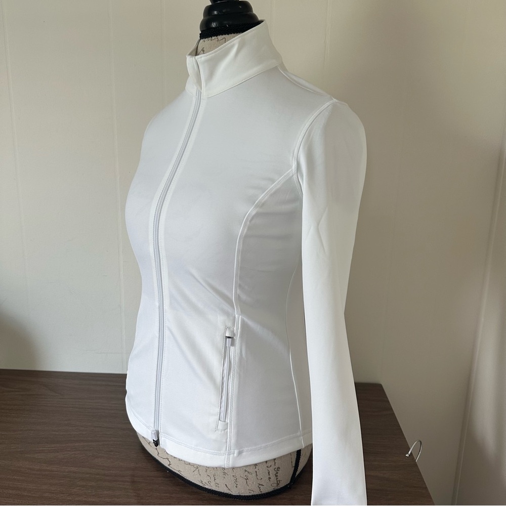J McLaughlin White Zip-Up Jacket